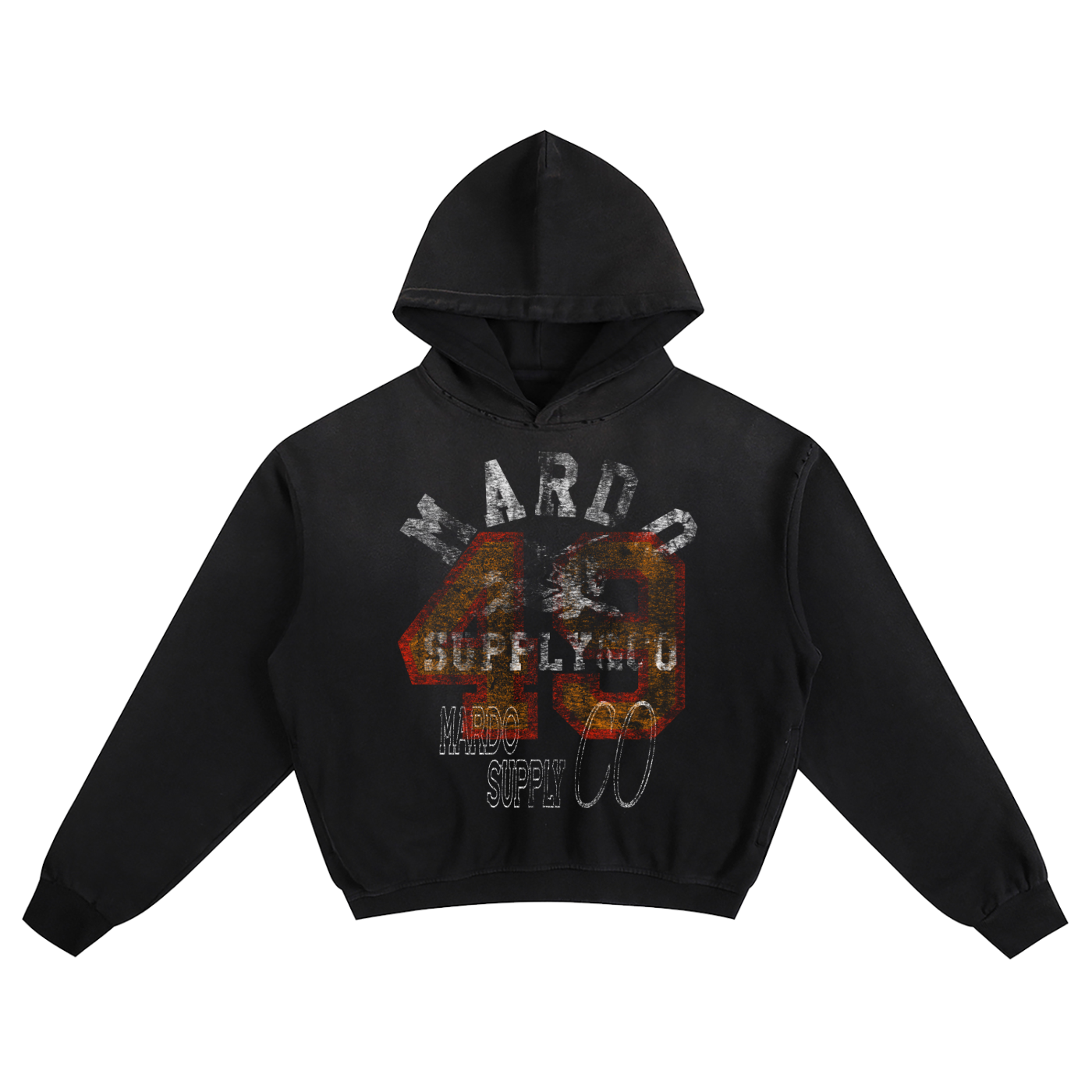 Baggy Boxy Graphic Hoodie, Distressed 49 Varsity, Mardo – Mardo