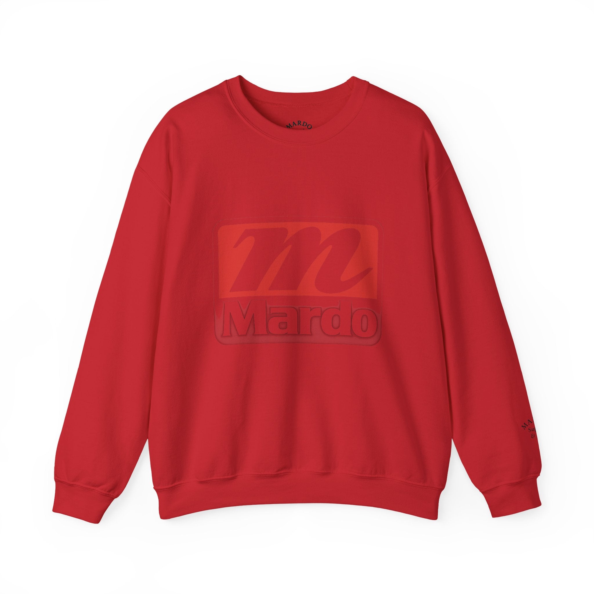 Mardo Logo Crewneck Sweatshirt – Retro Red Block Graphic