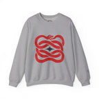 Crewneck Sweatshirt — Red Serpent Knot Graphic