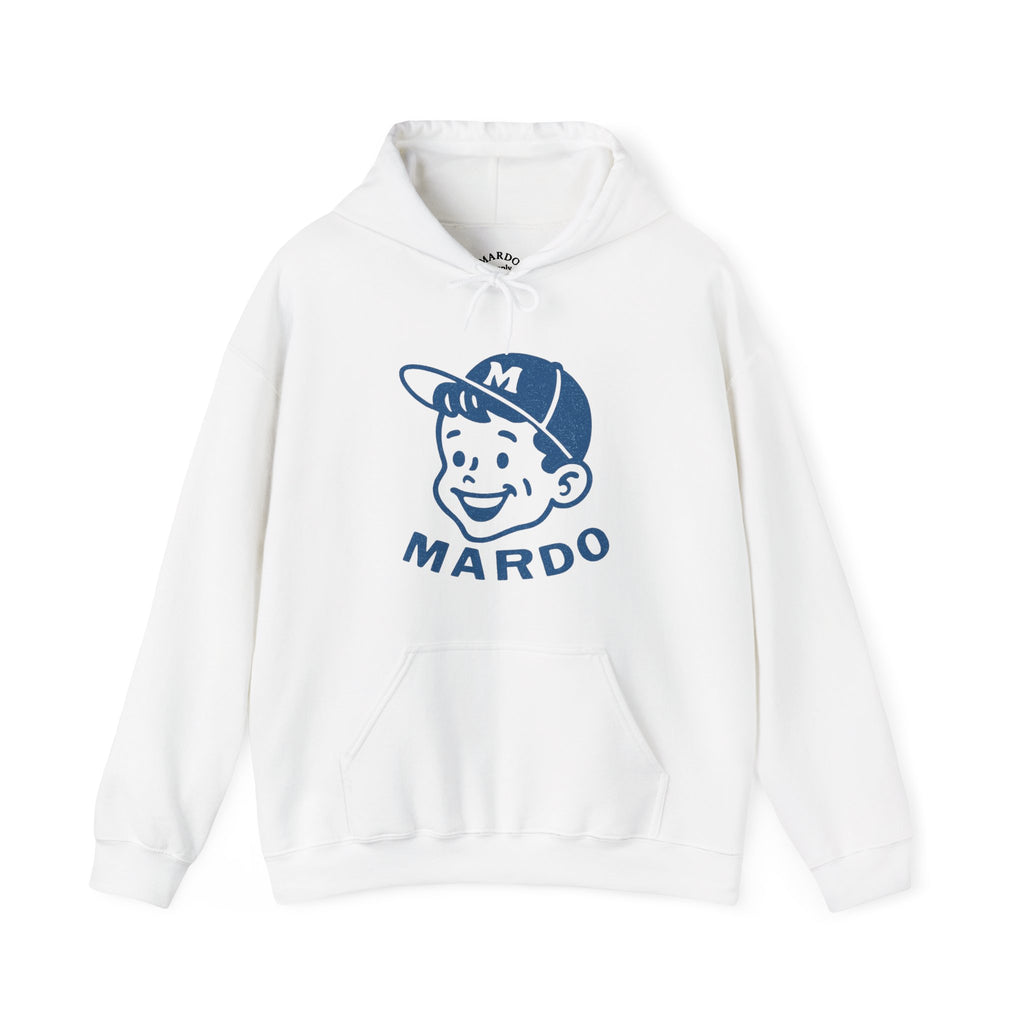 Mardo Retro Mascot Hoodie — Vintage Baseball Kid Graphic Sweatshirt