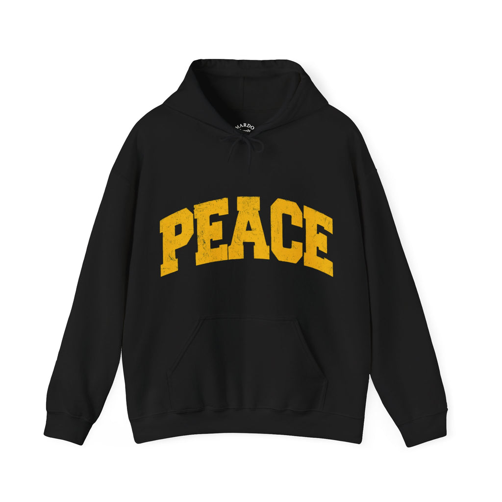 Peace Hoodie — Vintage Yellow 'PEACE' Graphic Pullover
