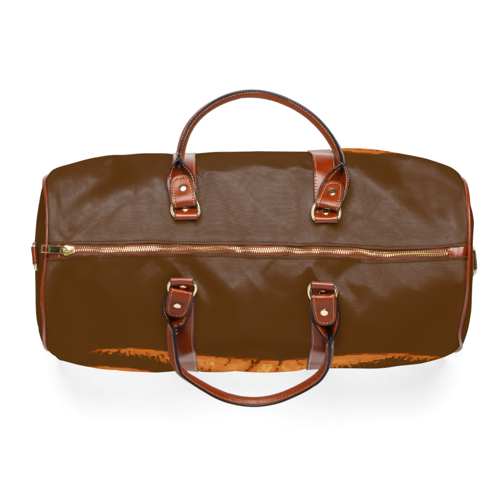 Travel Duffle Bag — Bold Green-Eyed Face Waterproof Weekender