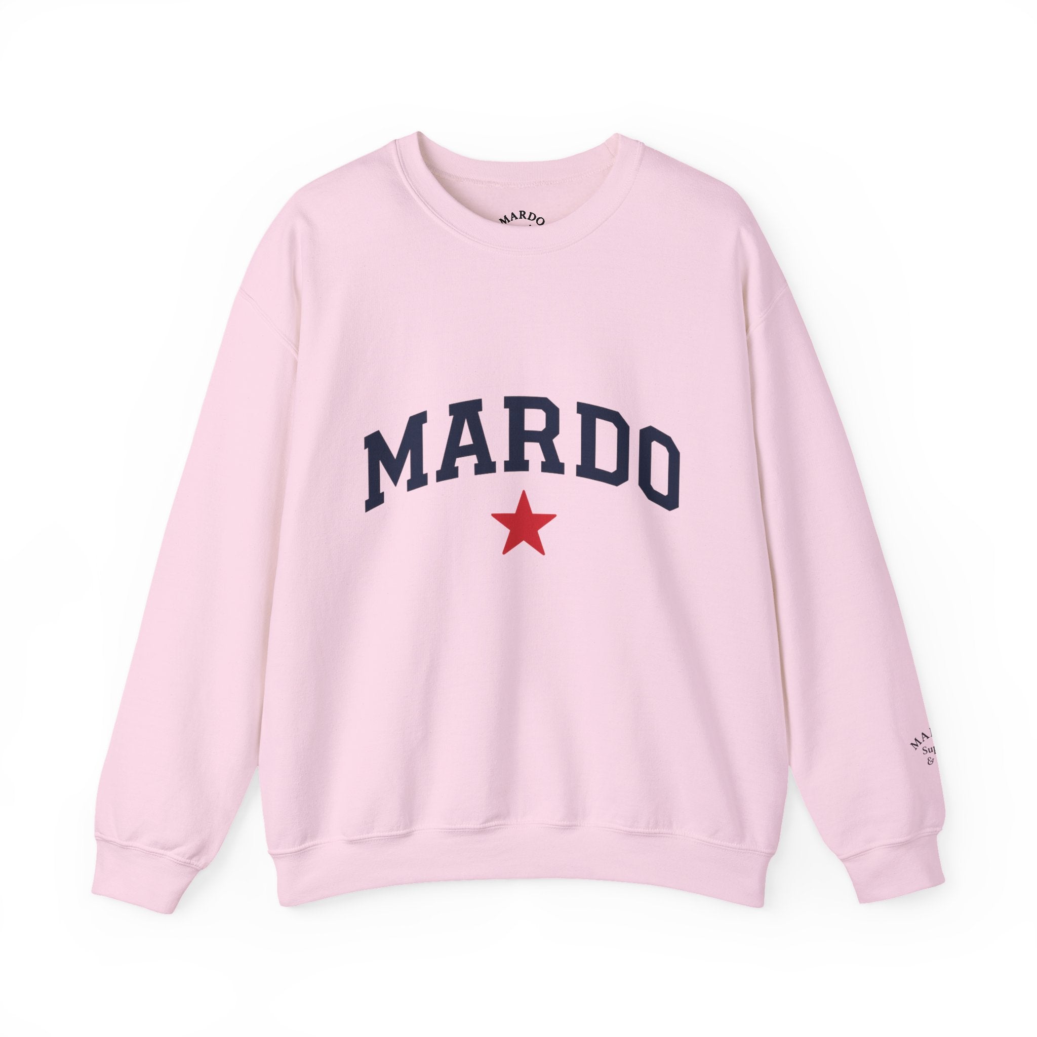 Mardo Crewneck Sweatshirt — Vintage Collegiate Pullover with Red Star