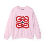 Crewneck Sweatshirt — Red Serpent Knot Graphic