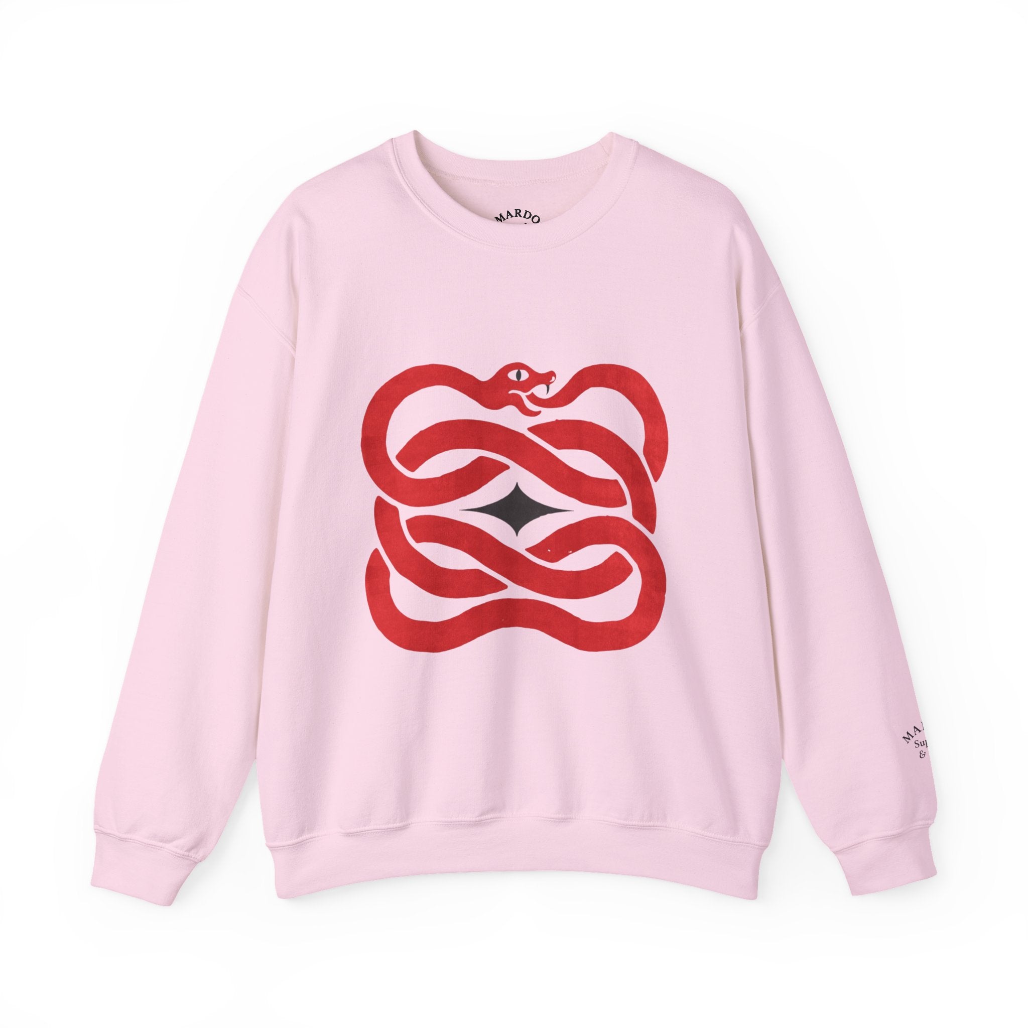 Crewneck Sweatshirt — Red Serpent Knot Graphic