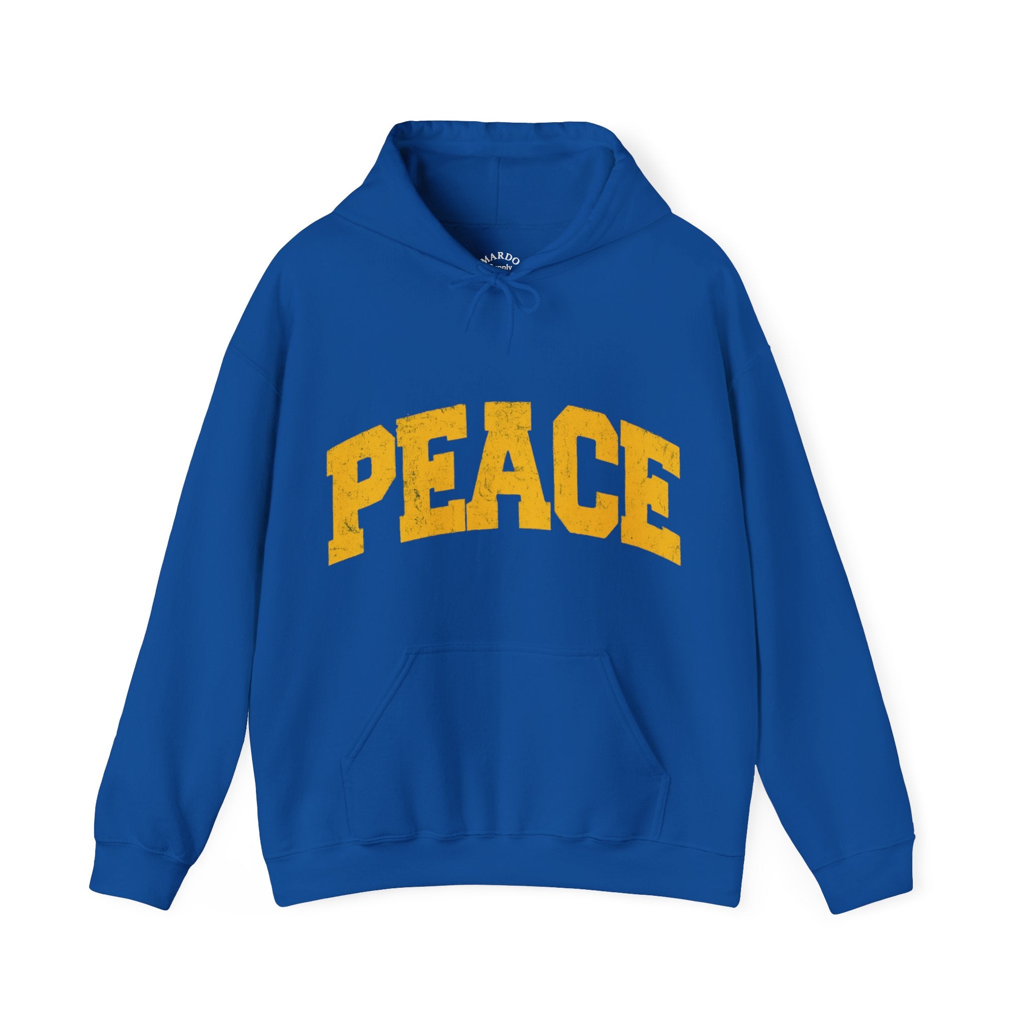 Peace Hoodie — Vintage Yellow 'PEACE' Graphic Pullover