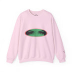 Crewneck Sweatshirt with Green Peeking Eyes Graphic