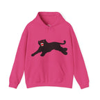 Leaping Black Panther Hoodie — Fierce Cat Graphic Pullover