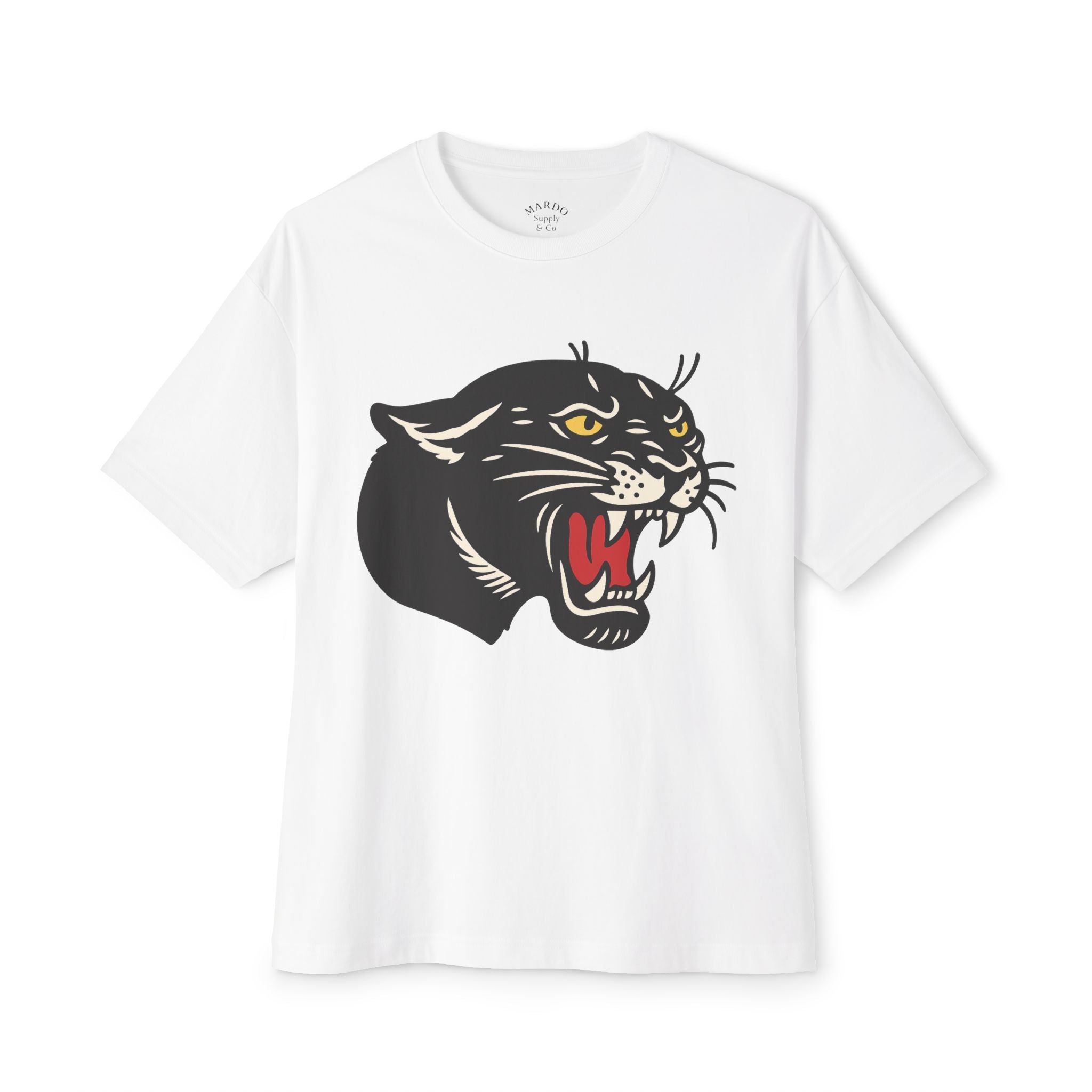 Panther Head Graphic Tee — Retro Fierce Black Cat T-Shirt