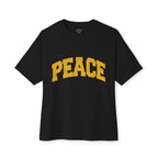 Peace Graphic Tee — Retro Collegiate Oversized Boxy Shirt