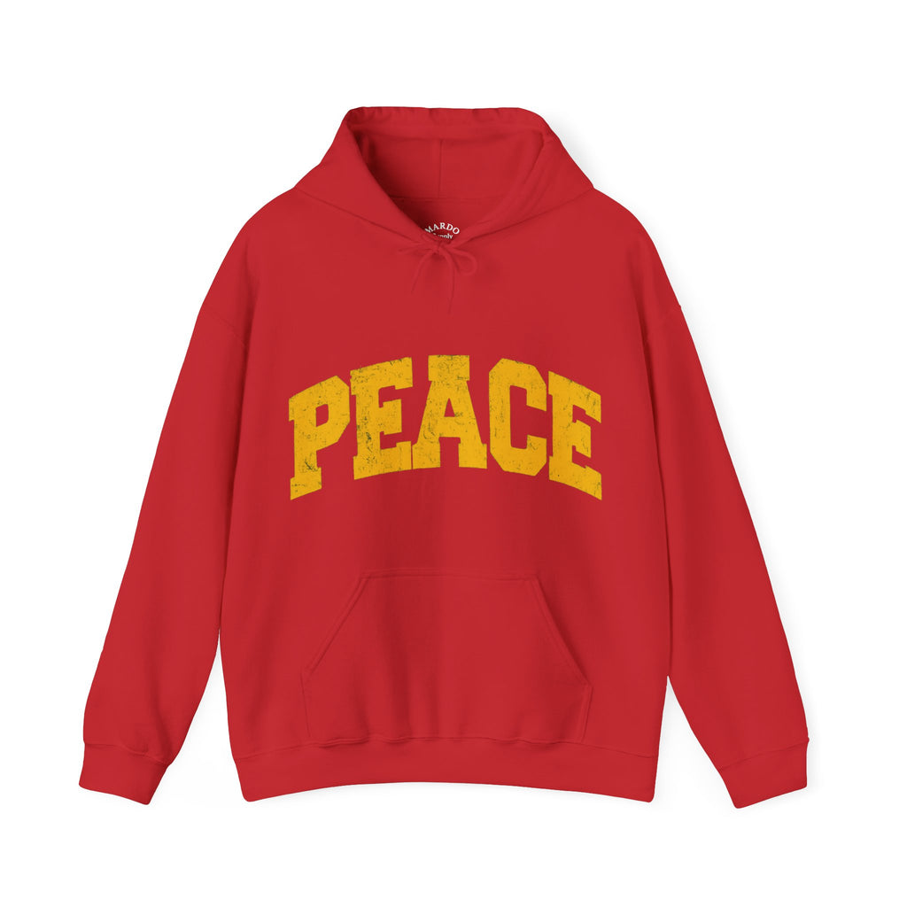 Peace Hoodie — Vintage Yellow 'PEACE' Graphic Pullover