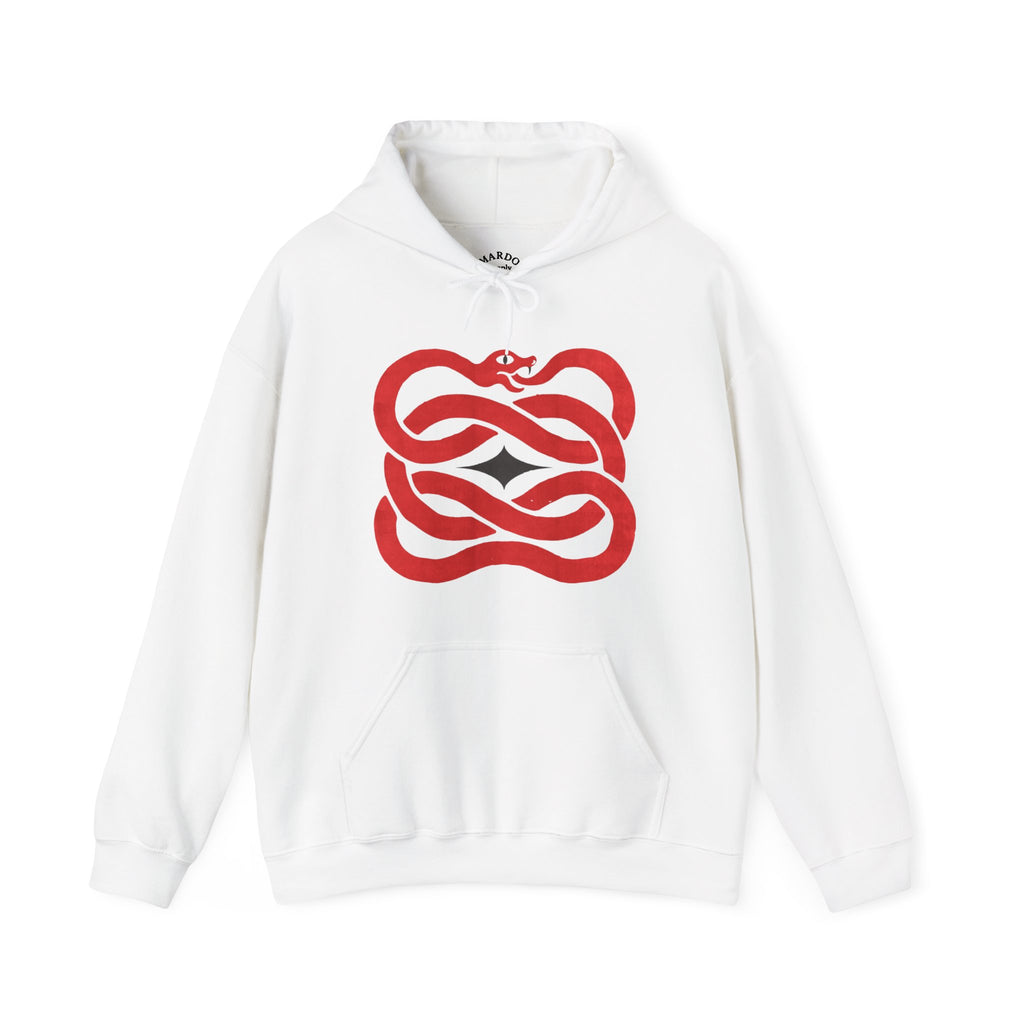 Snake Emblem Hoodie — Red Serpent Graphic Pullover