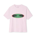 Eye Window Graphic Tee — Retro Green Gaze Oversized Boxy T‑Shirt