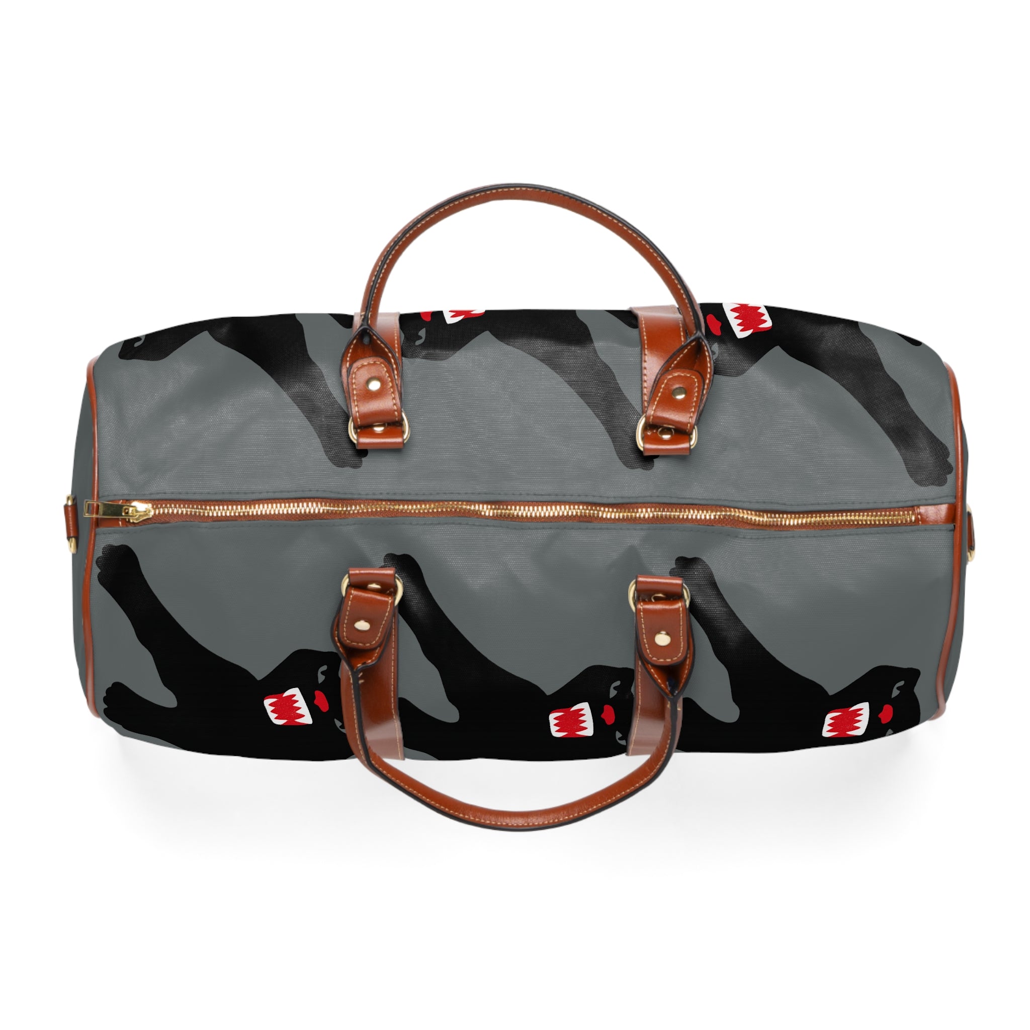 Waterproof Travel Bag - Black Panther Cat Print Weekender Duffle