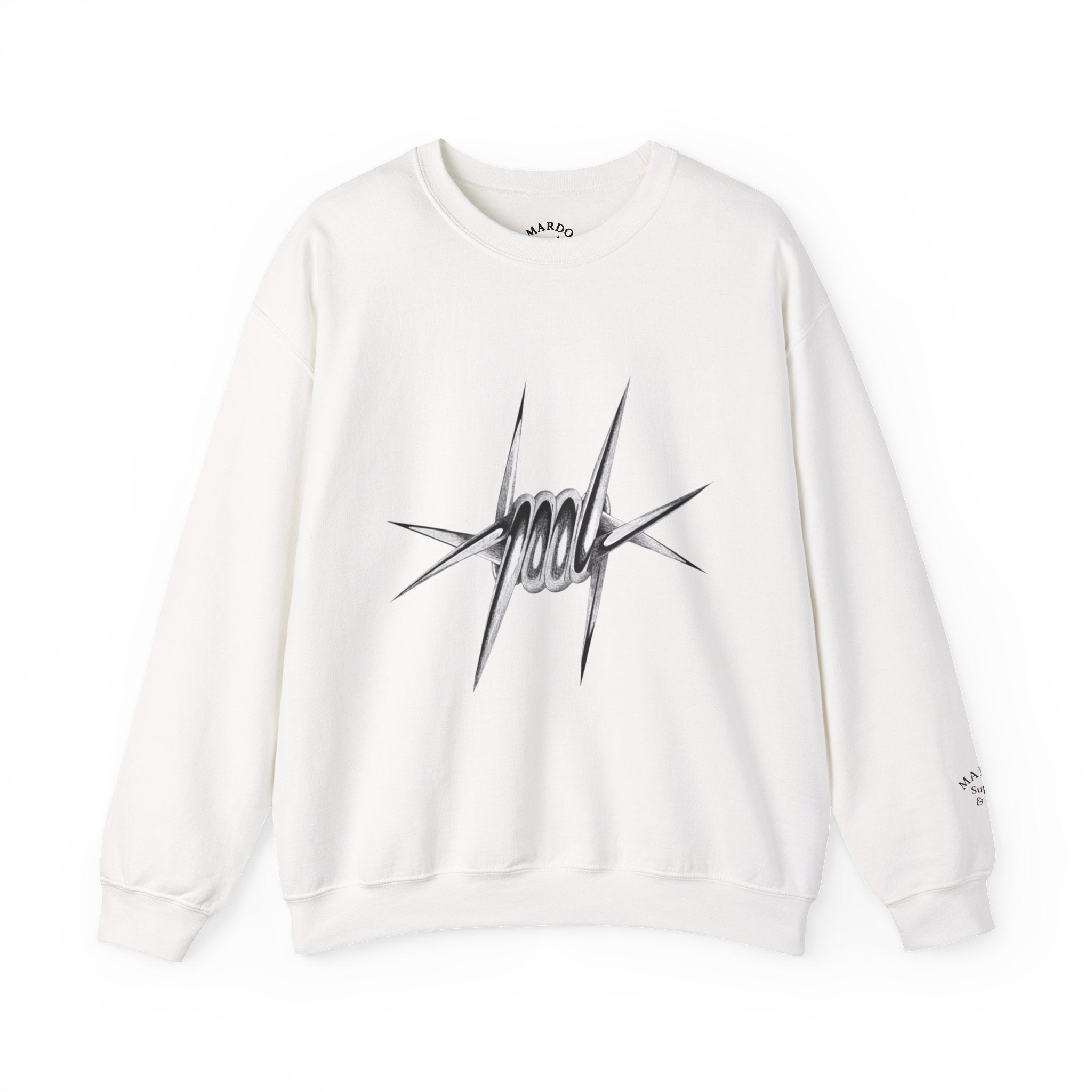 Cool Graphic Crewneck Sweatshirt — Chrome 2000 Starburst Design