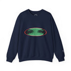 Crewneck Sweatshirt with Green Peeking Eyes Graphic