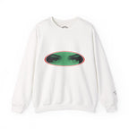 Crewneck Sweatshirt with Green Peeking Eyes Graphic