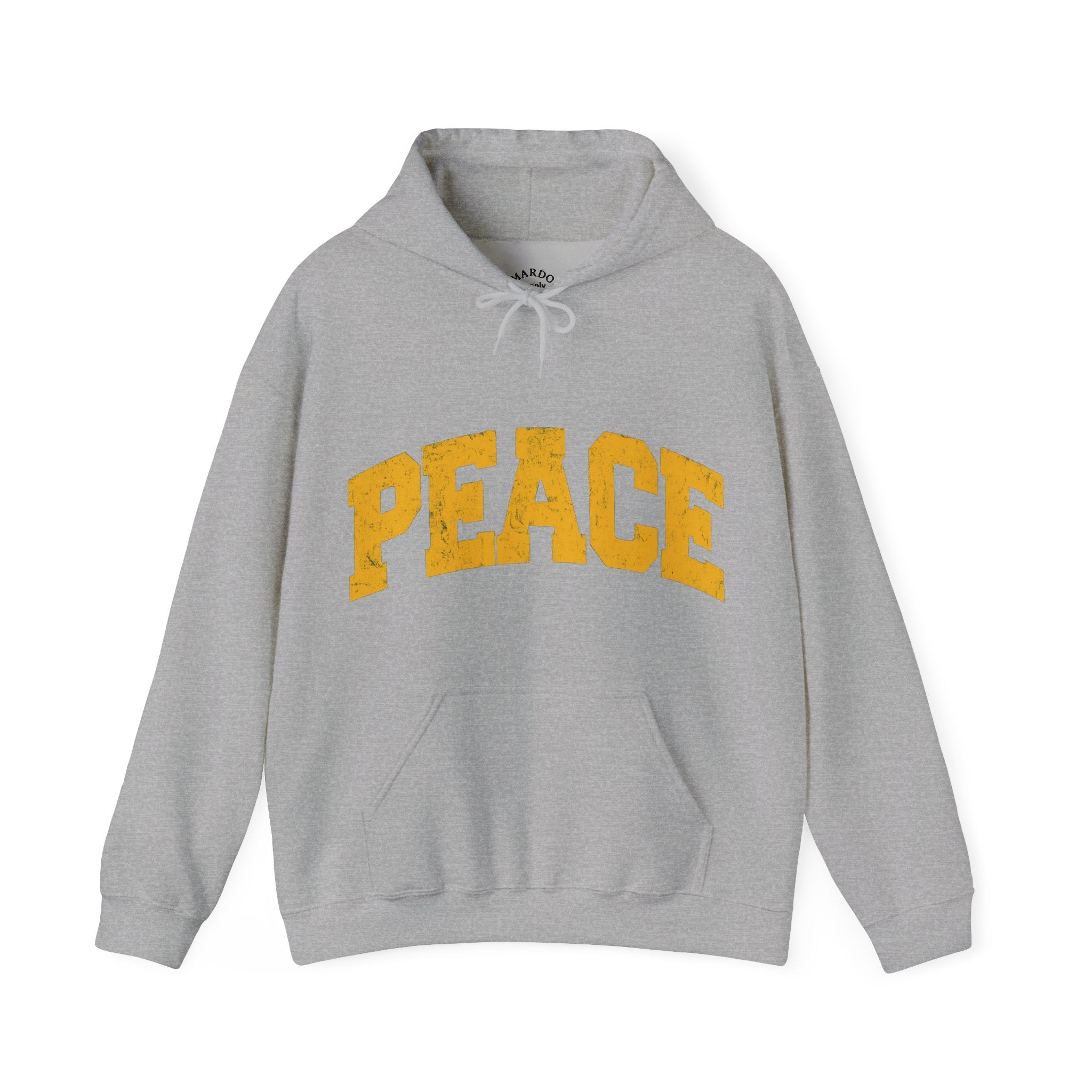 Peace Hoodie — Vintage Yellow 'PEACE' Graphic Pullover