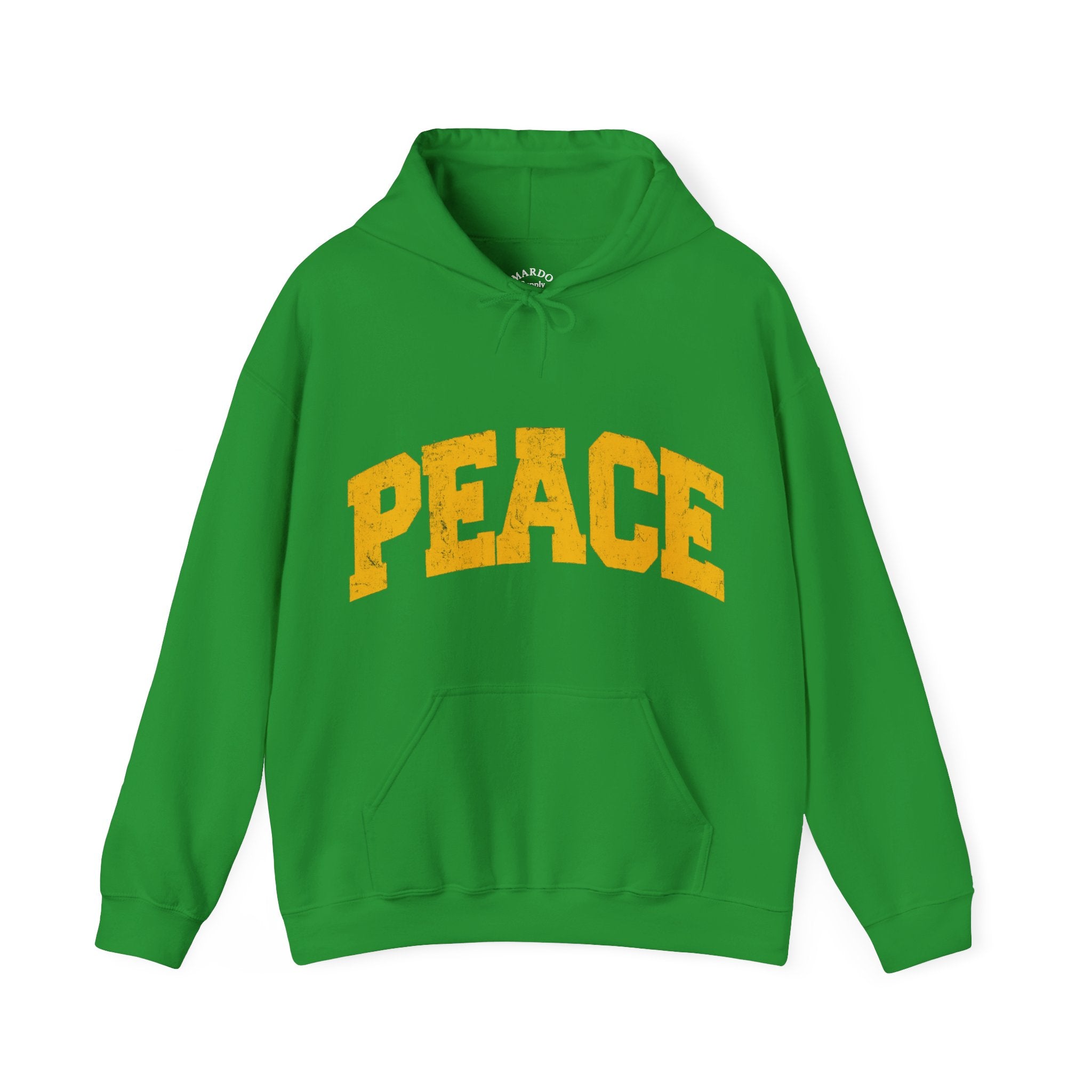 Peace Hoodie — Vintage Yellow 'PEACE' Graphic Pullover