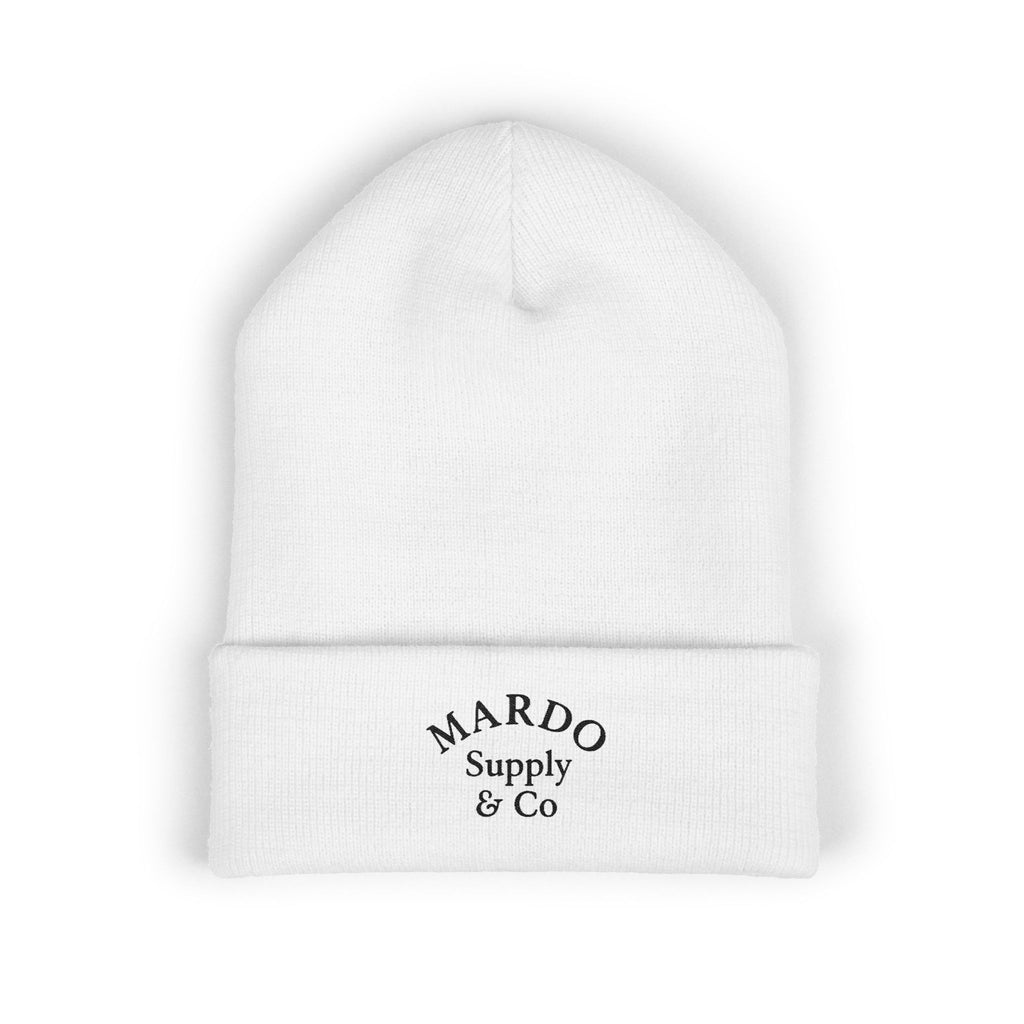 Mardo Supply & Co Embroidered Cuffed Beanie — Classic Knit Winter Hat