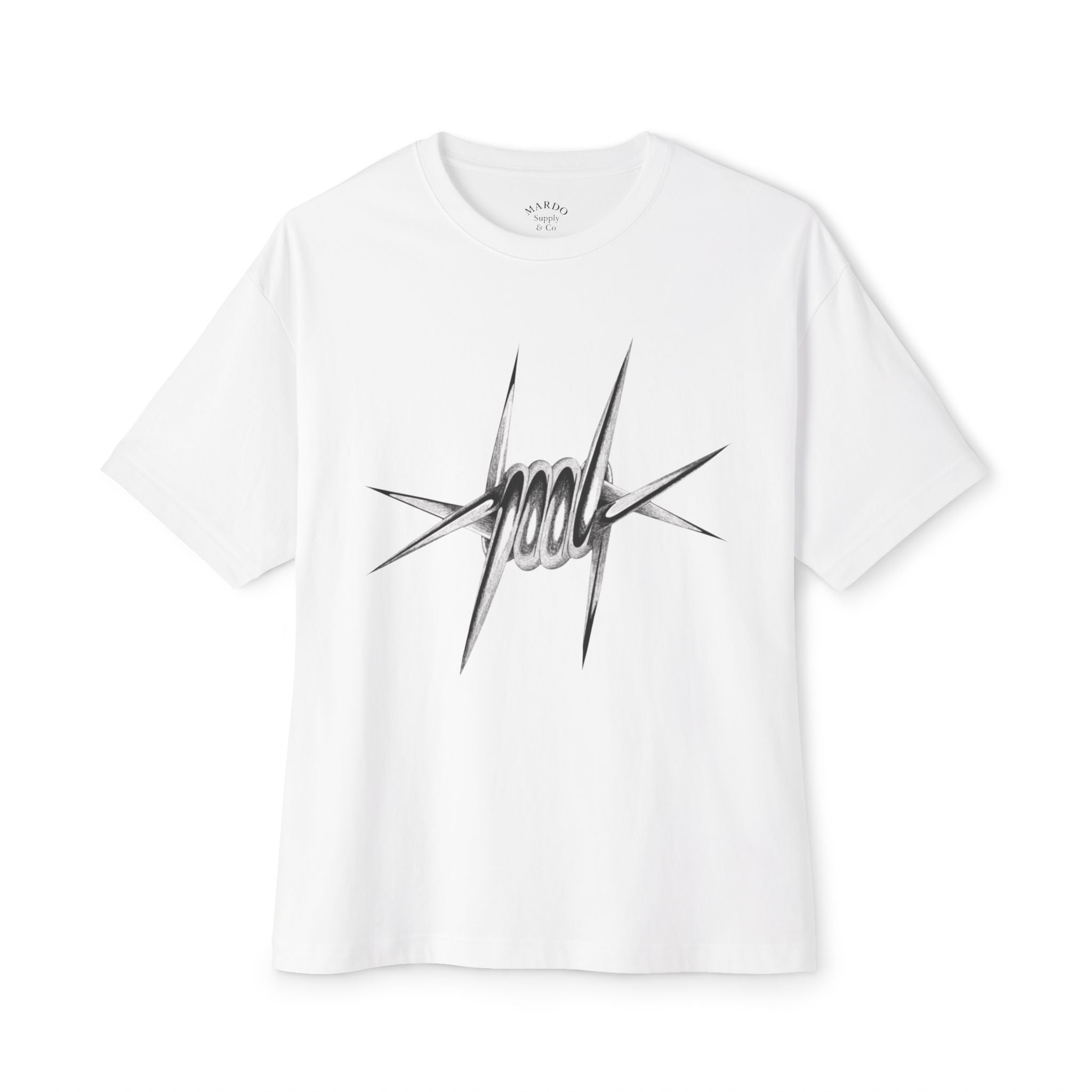 Electric Wire Graphic Tee — Minimal Monochrome 200V Design
