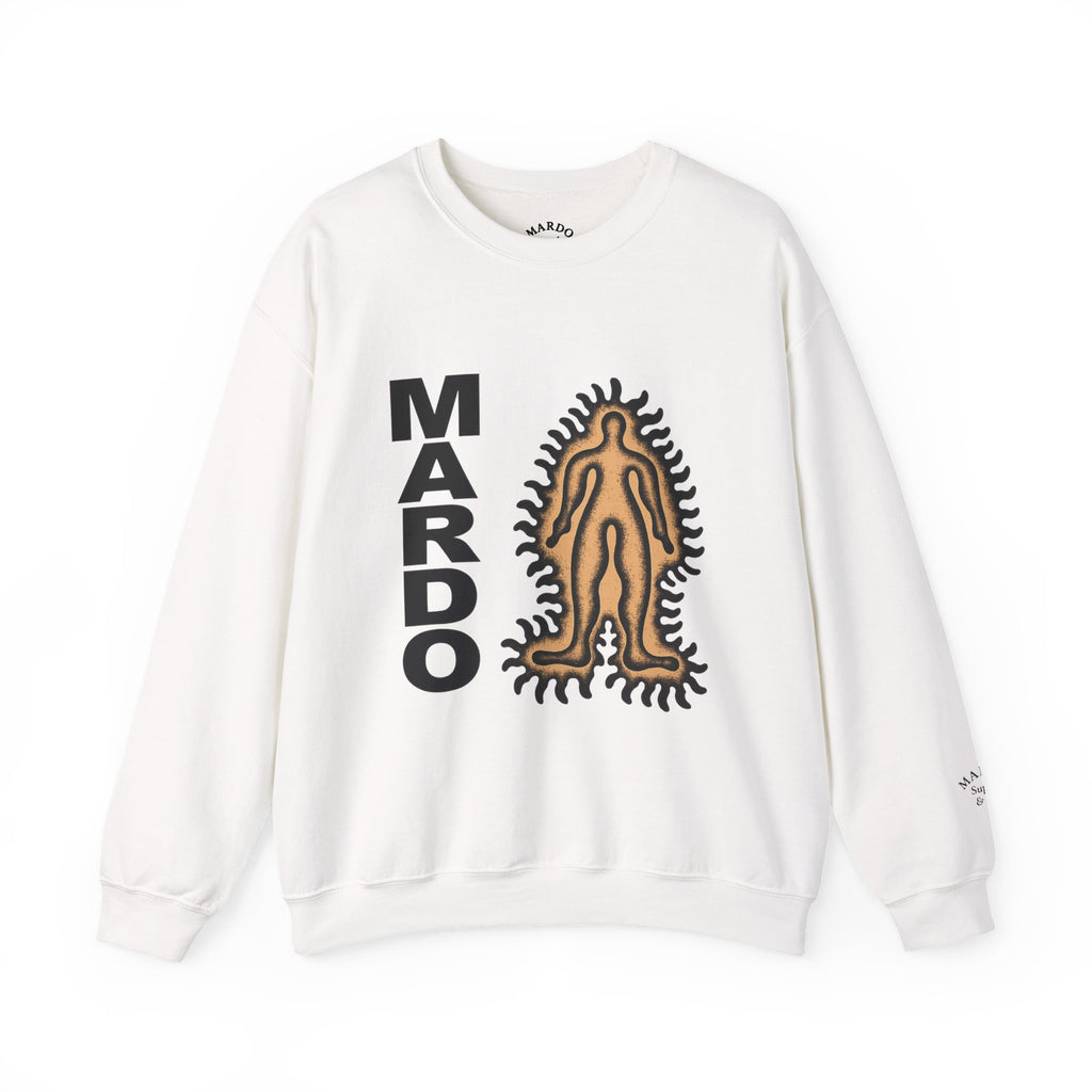 Mardo Graphic Crewneck Sweatshirt — Abstract Tribal Figure Streetwear