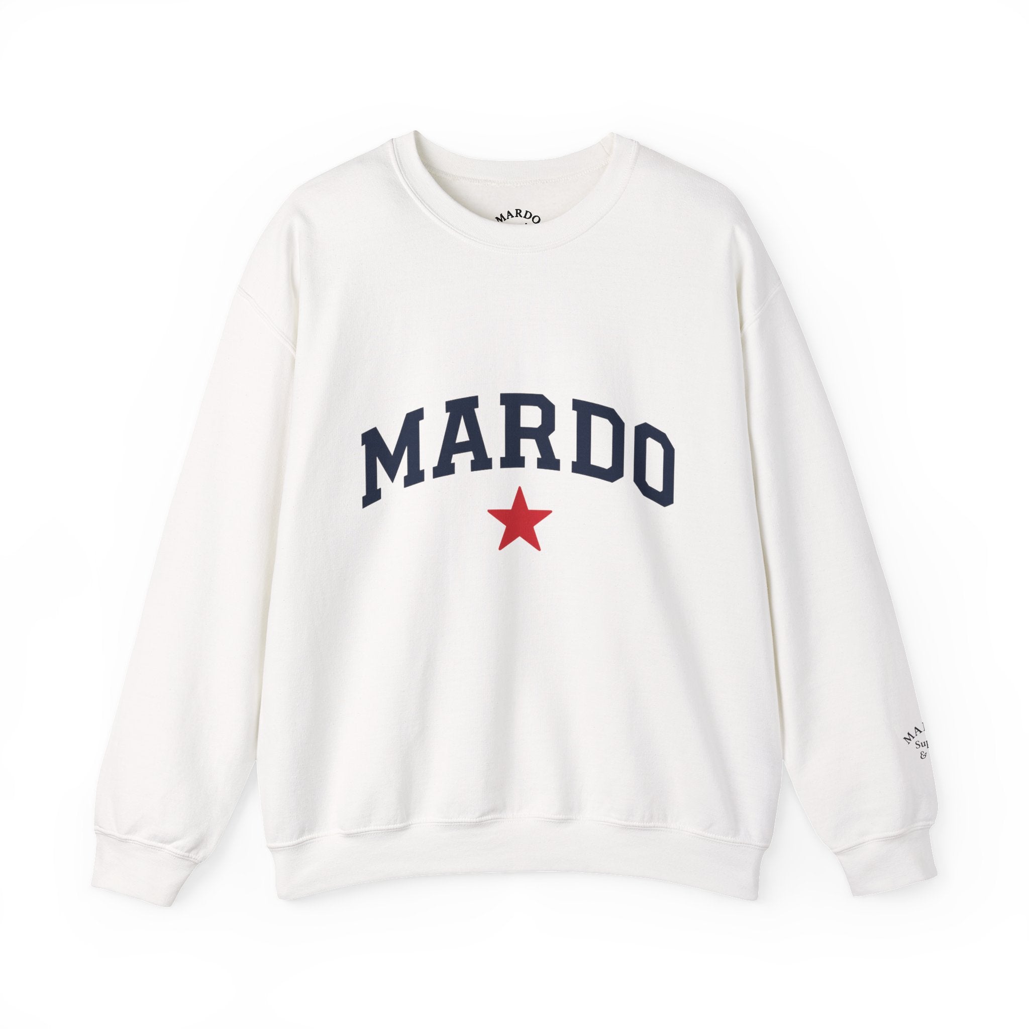 Mardo Crewneck Sweatshirt — Vintage Collegiate Pullover with Red Star