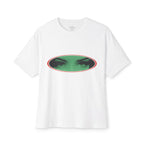 Eye Window Graphic Tee — Retro Green Gaze Oversized Boxy T‑Shirt