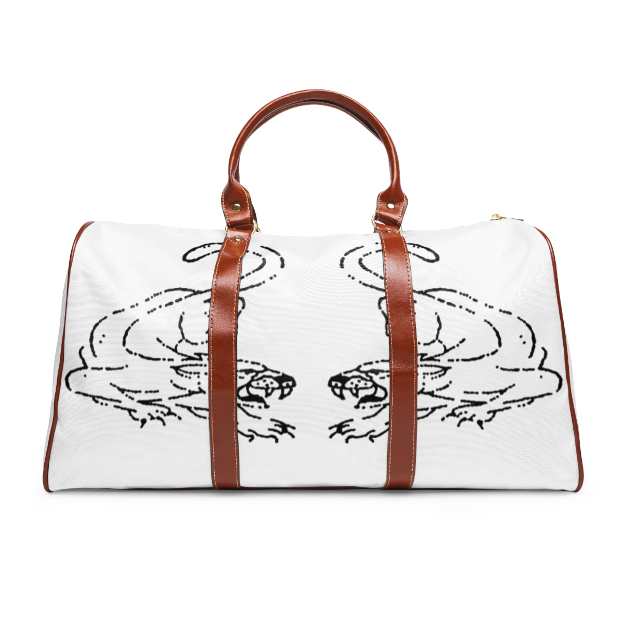 Waterproof Travel Bag — Minimalist Hand-Drawn Tiger Duffle for Weekend Getaways