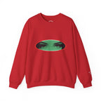Crewneck Sweatshirt with Green Peeking Eyes Graphic