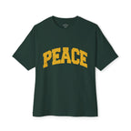 Peace Graphic Tee — Retro Collegiate Oversized Boxy Shirt