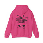 Hoodie — Good Vibes No Hate Bunny Graphic Hoodie