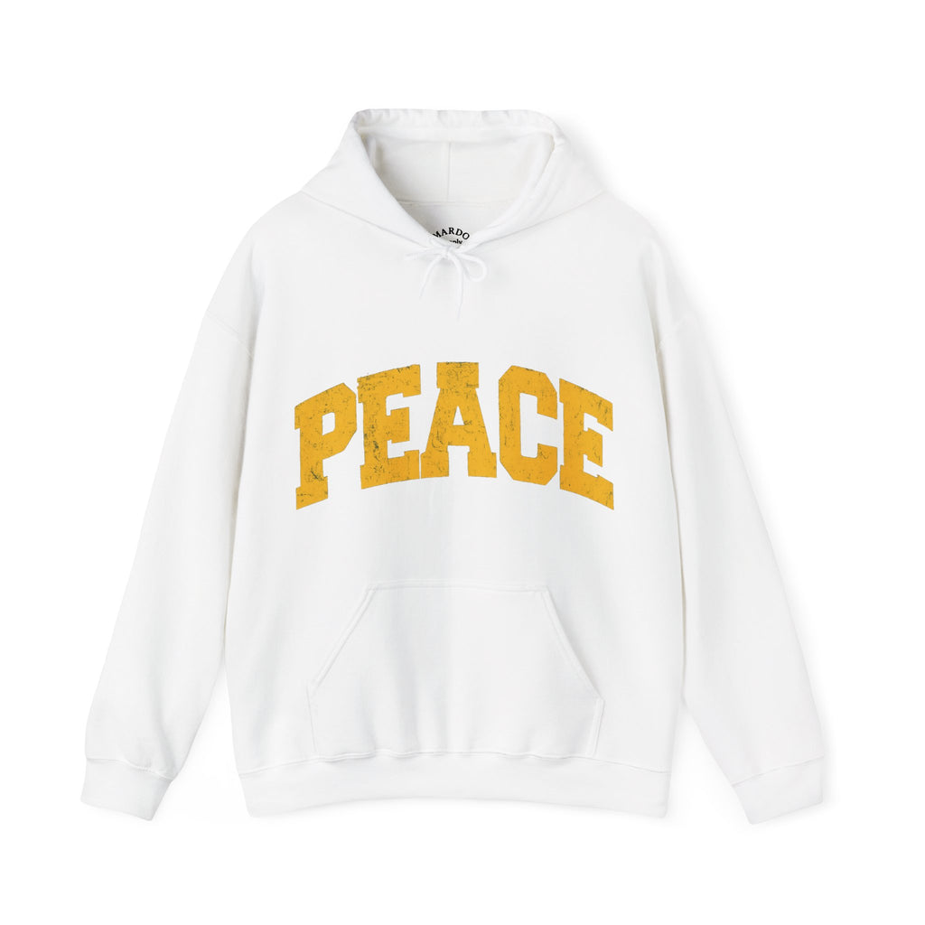 Peace Hoodie — Vintage Yellow 'PEACE' Graphic Pullover
