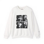 Crewneck Sweatshirt — Black & White Pop Art Faces Graphic