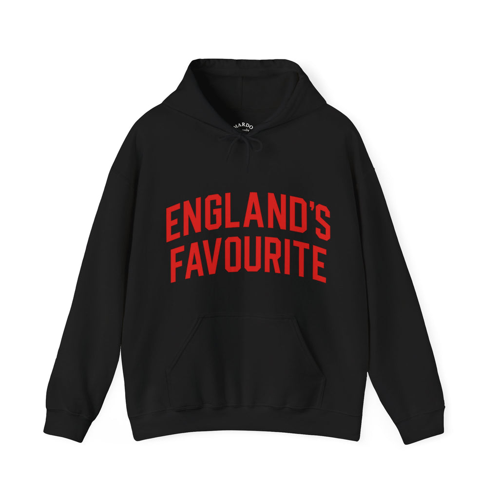 England's Favourite Hoodie — Bold Red Script Pullover