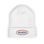 Embroidered 'MARDO' Classic Cuffed Beanie — Retro Sunburst Knit Cap